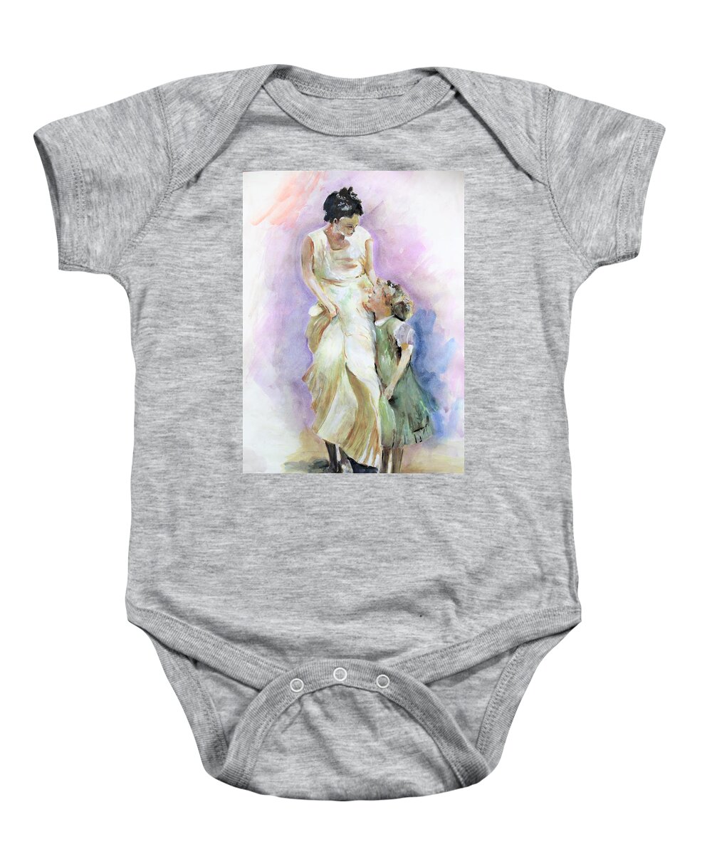 Portrait Baby Onesie featuring the painting Affiliation by Khalid Saeed