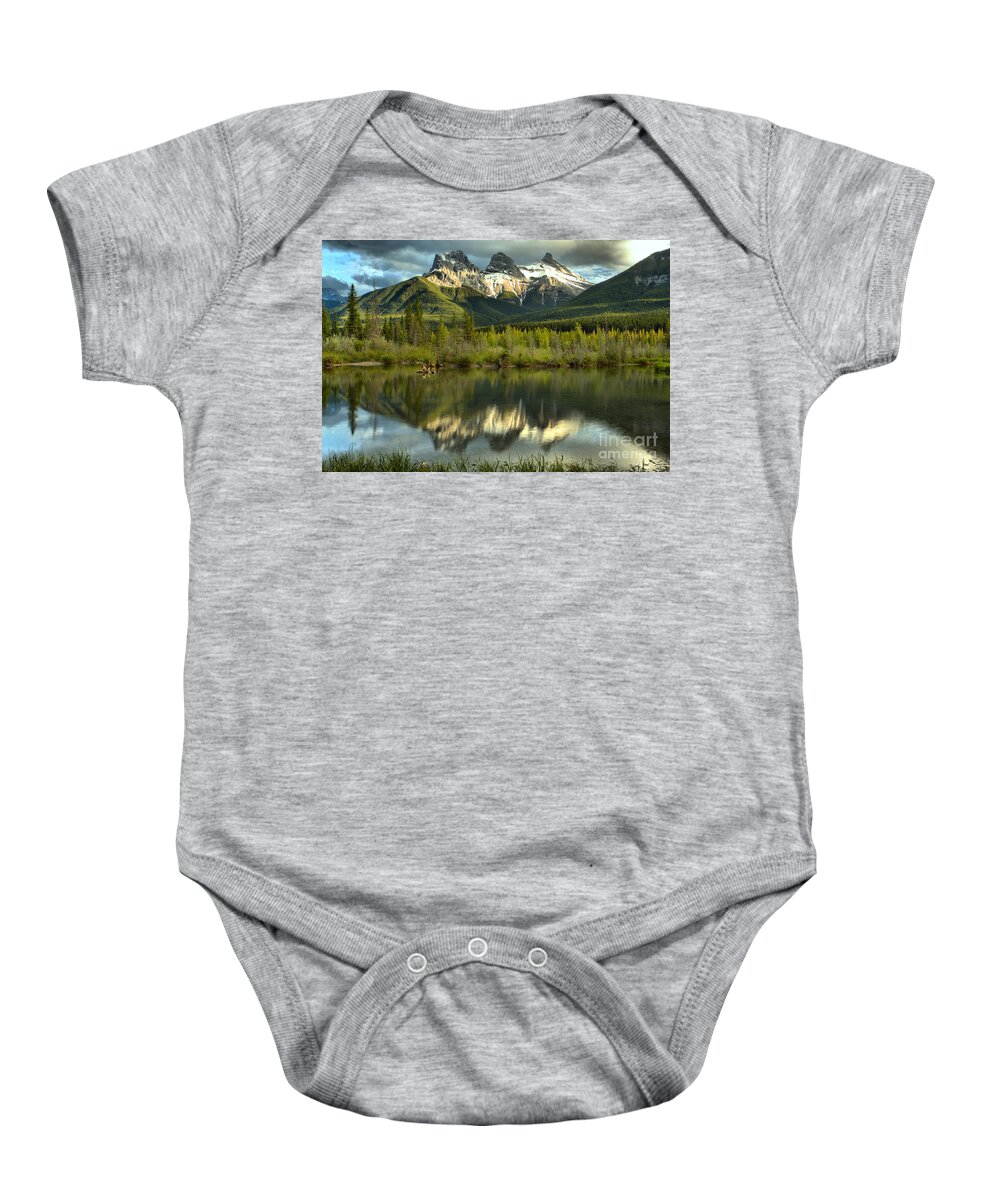 Three Sisters Baby Onesie featuring the photograph Afternoon At The Three Sisters by Adam Jewell