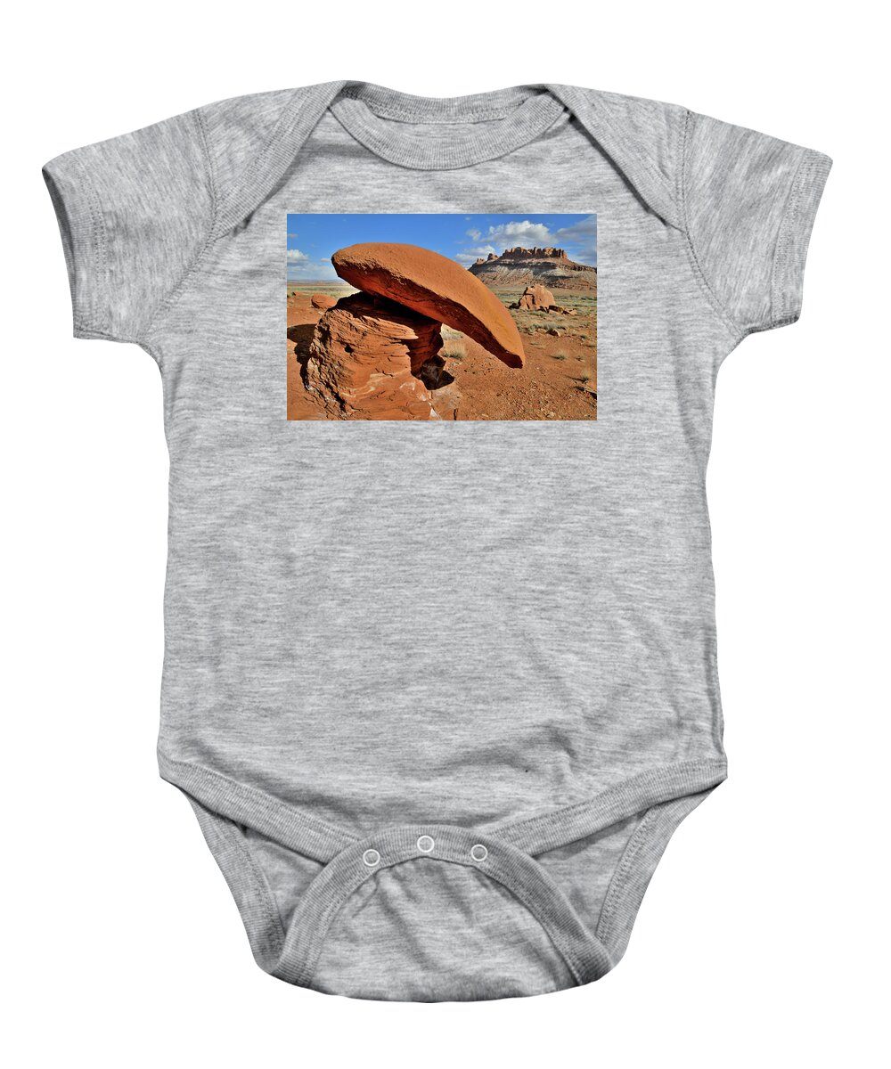Highway 313 Baby Onesie featuring the photograph Alien Boulder along Scenic Byway 313 by Ray Mathis
