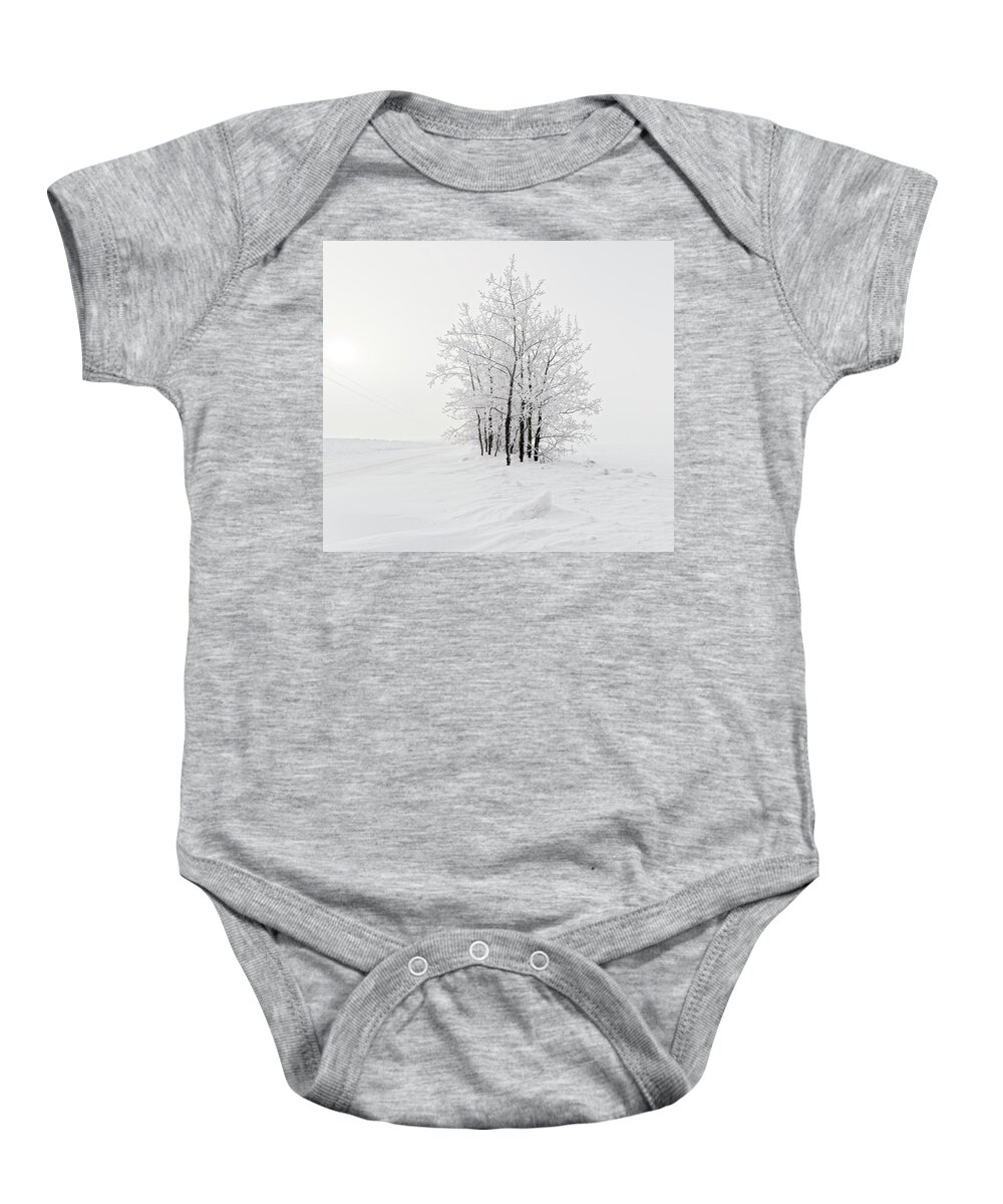 Snow Baby Onesie featuring the photograph Alone on the Prairie by Dan Jurak