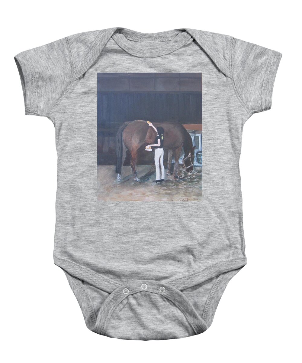 Acrylic Baby Onesie featuring the painting Ani and Jose by Paula Pagliughi