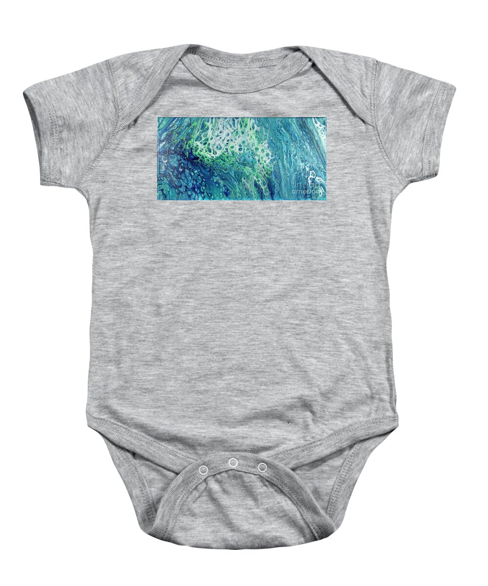 Poured Acrylics Baby Onesie featuring the painting Arctic Tundra by Lucy Arnold