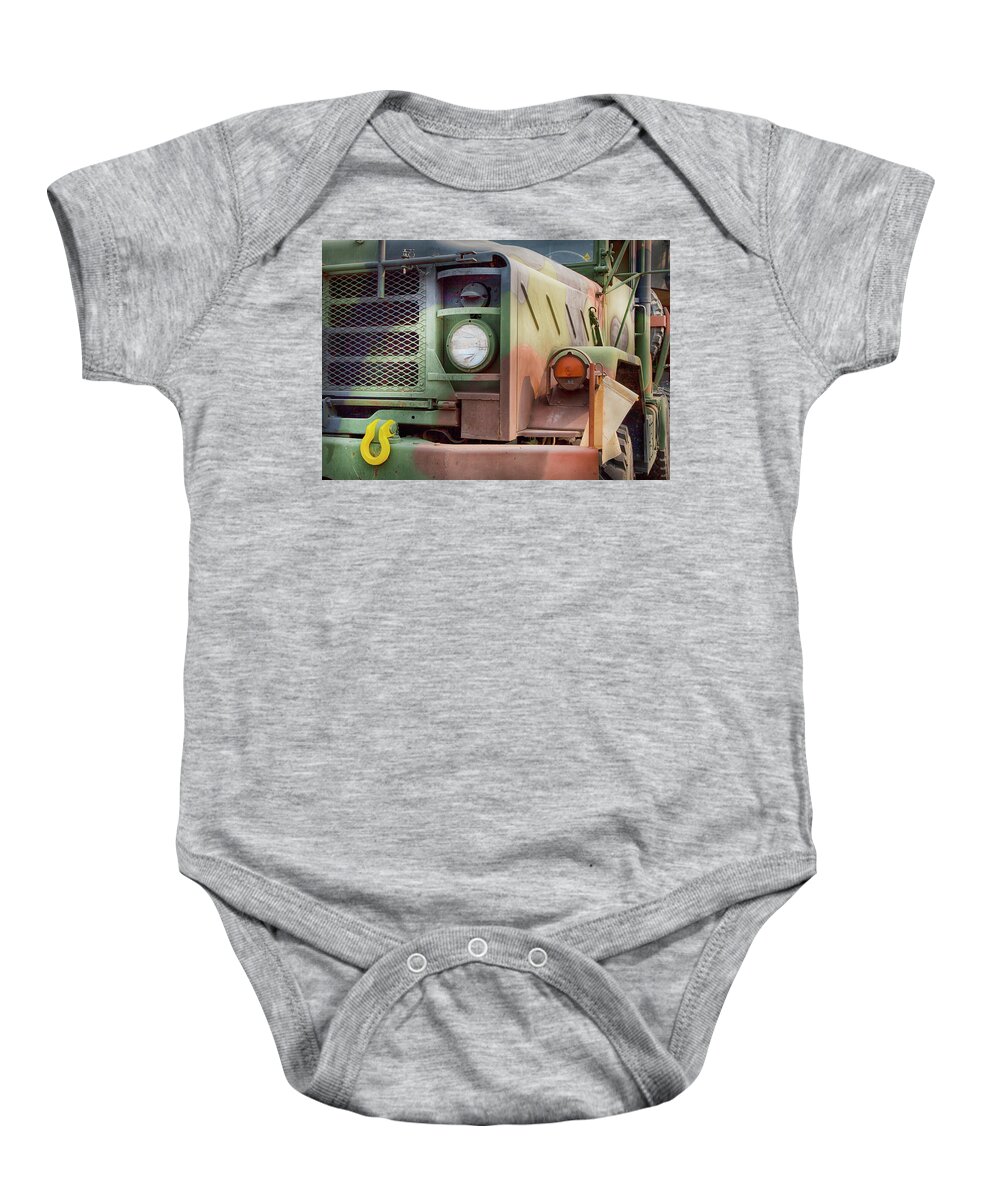 Military Baby Onesie featuring the photograph Army Truck by Theresa Tahara