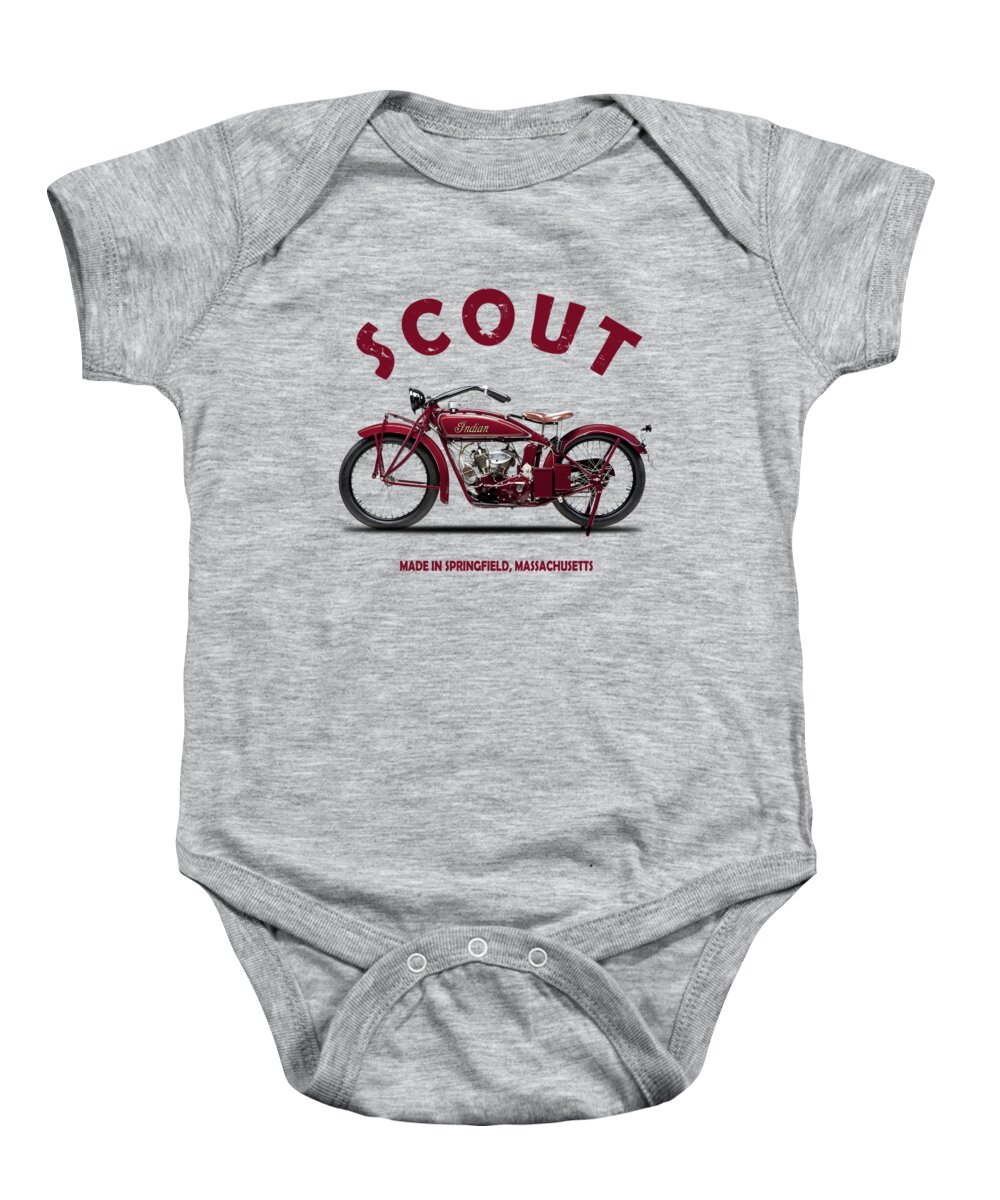 Indian Scout Baby Onesie featuring the photograph The Scout 1924 by Mark Rogan