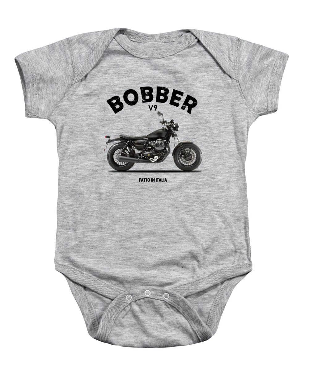 Moto Guzzi V9 Baby Onesie featuring the photograph The V9 Bobber by Mark Rogan