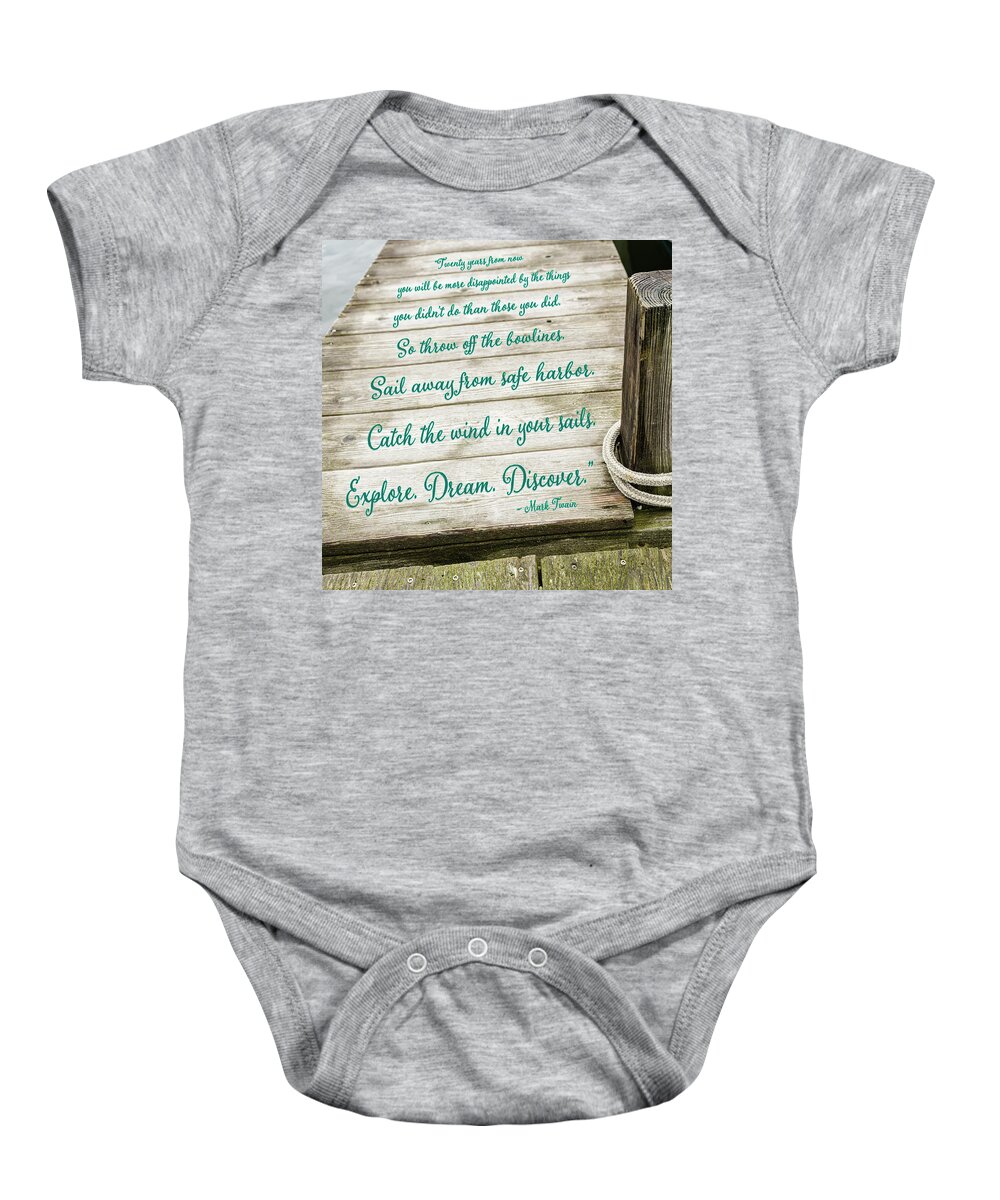 Explore Baby Onesie featuring the mixed media Throw Off the Bowlines by Marianne Campolongo