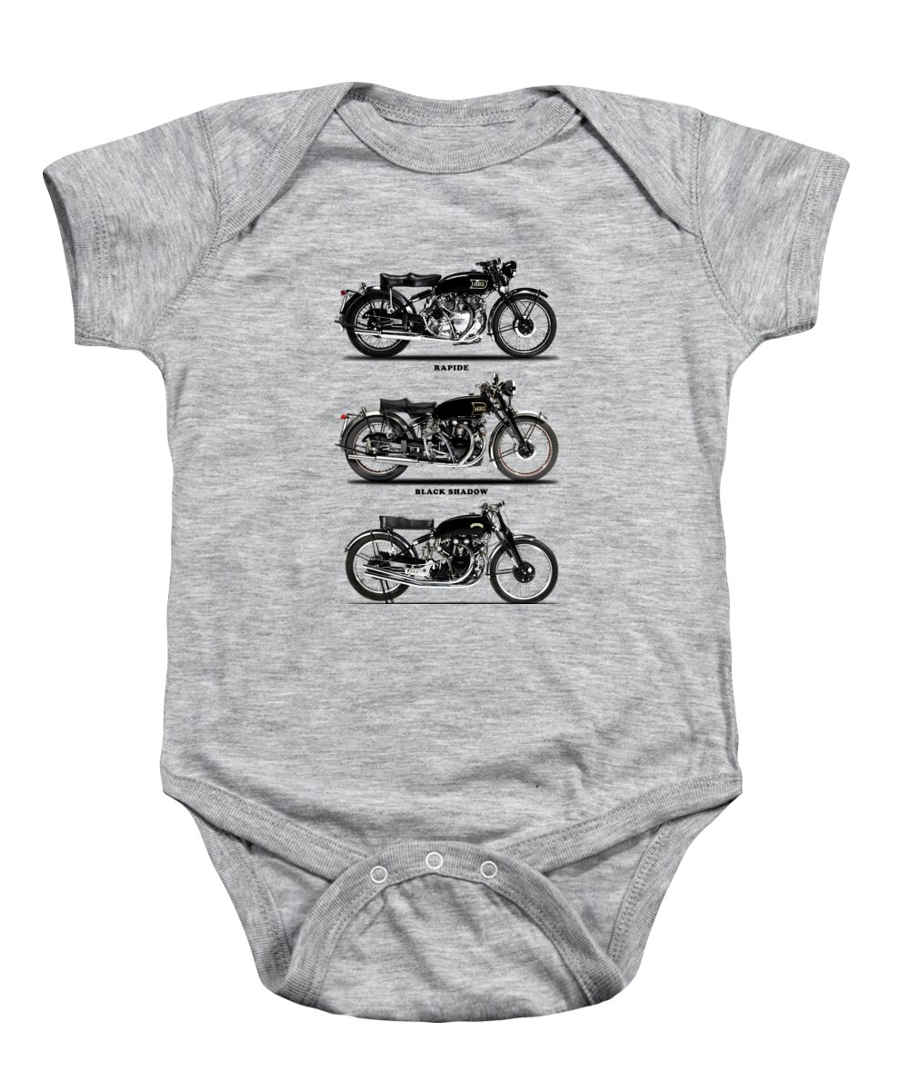 Vincent Motorcycle Baby Onesie featuring the photograph The Vincent Collection by Mark Rogan