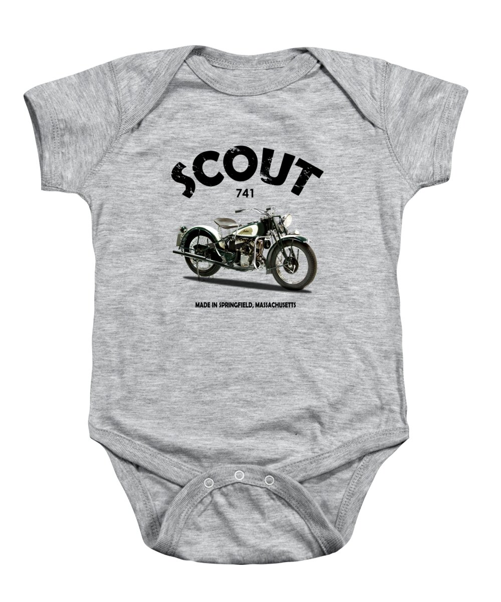 Indian Motorcycle Baby Onesie featuring the photograph Scout 741 1941 by Mark Rogan