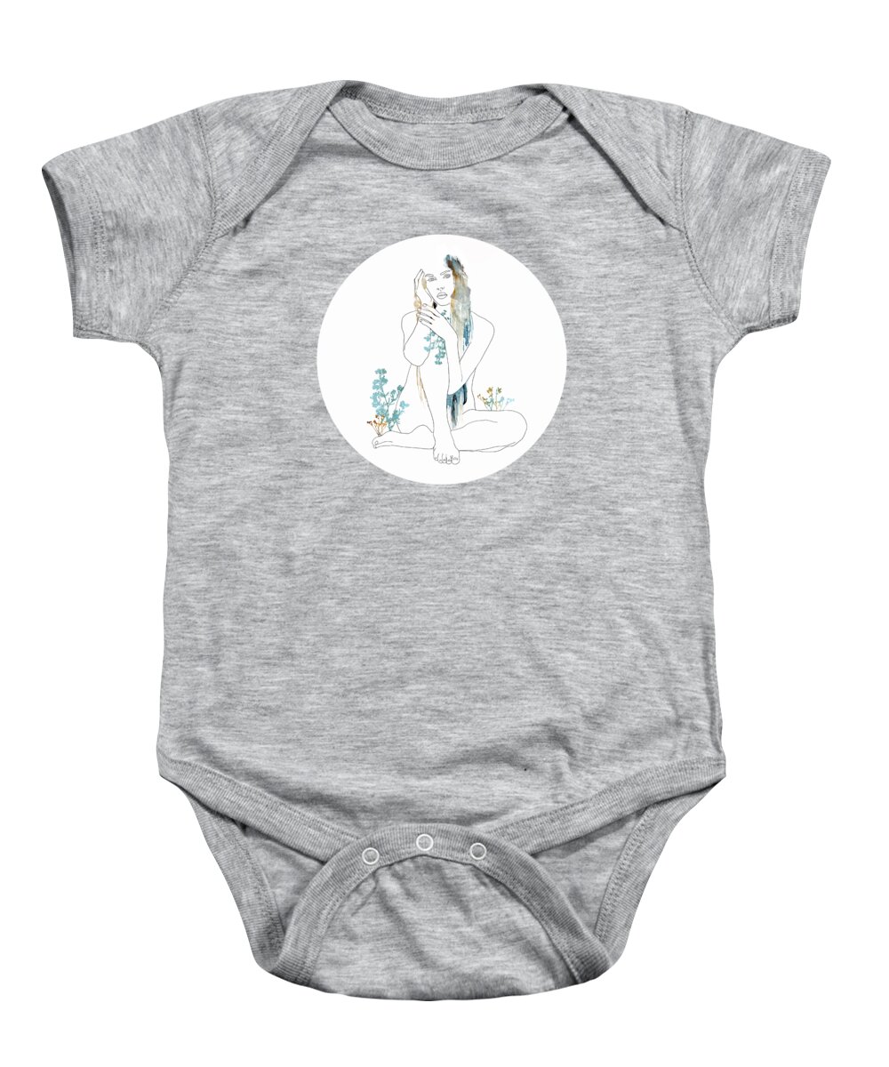 Watercolor Baby Onesie featuring the digital art Autumn by Spacefrog Designs