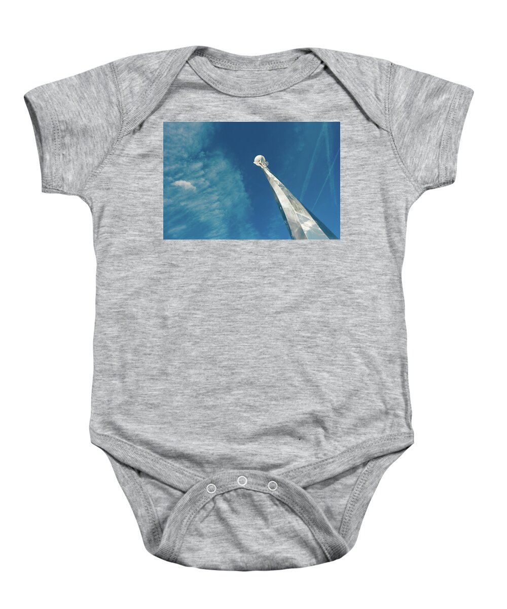 Modern Art Baby Onesie featuring the photograph Ball Topped Tower by Helen Jackson