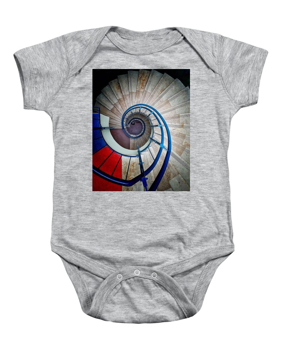 Barcelona Baby Onesie featuring the photograph Barcelona inspired Spiral Staircase by Tito Slack