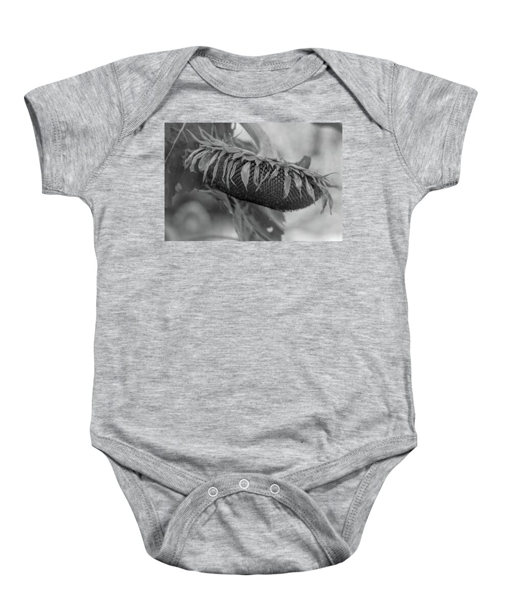 Flower Baby Onesie featuring the photograph Be No More Grayscale by Mary Anne Delgado