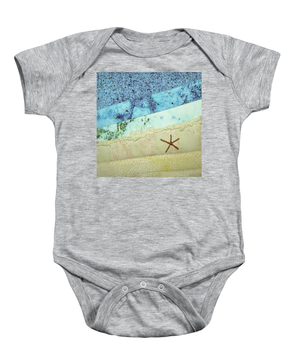 Beach Baby Onesie featuring the tapestry - textile Beach Time by Pam Geisel