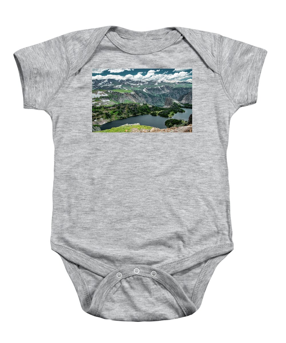 Beartooth Highway Baby Onesie featuring the photograph Bear Tooth Mountains View by Marcy Wielfaert