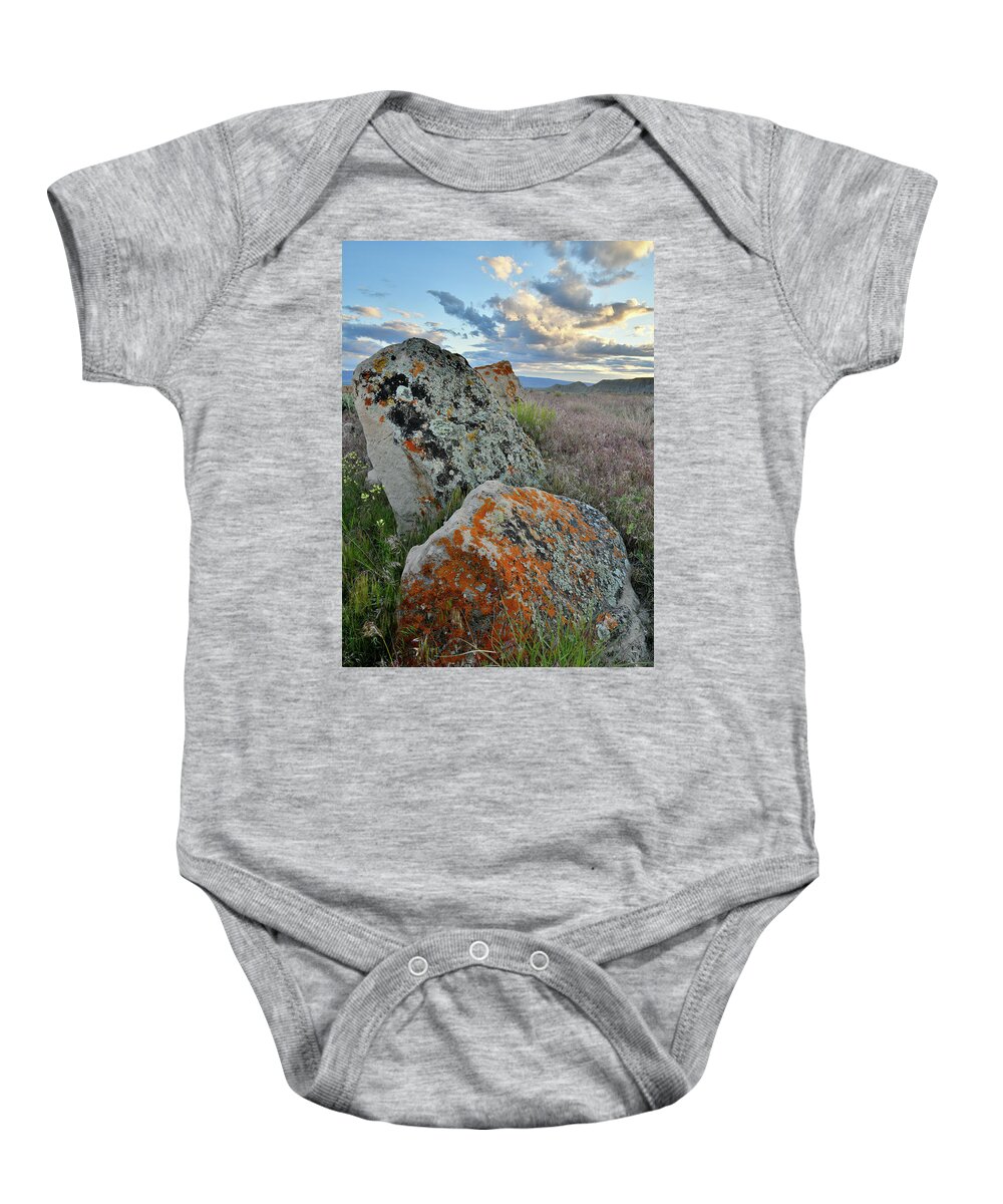 Book Cliffs Baby Onesie featuring the photograph Beautiful Boulders at Sunset in Book Cliffs by Ray Mathis