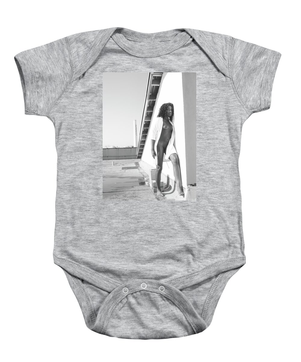 Beauty Baby Onesie featuring the photograph Behind The Wall of differences by Stephen Vann