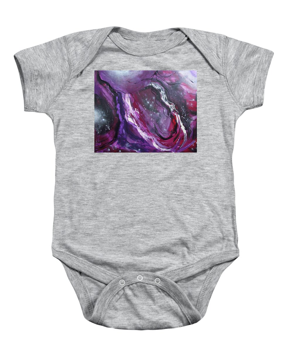 Galaxy Baby Onesie featuring the painting Beyond the Galaxy by Patricia Piotrak