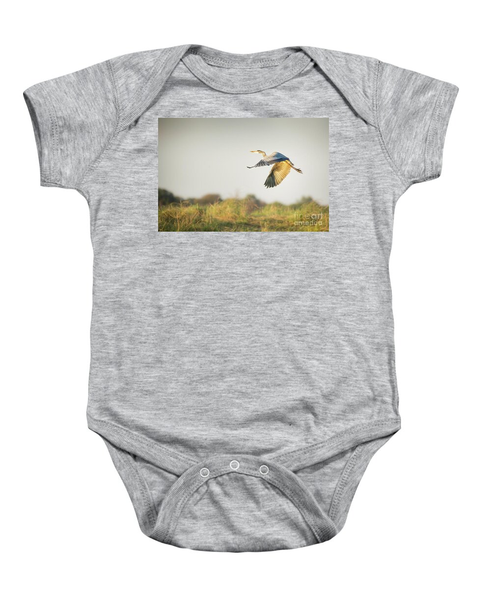Africa Baby Onesie featuring the photograph Bird In Flight by Timothy Hacker