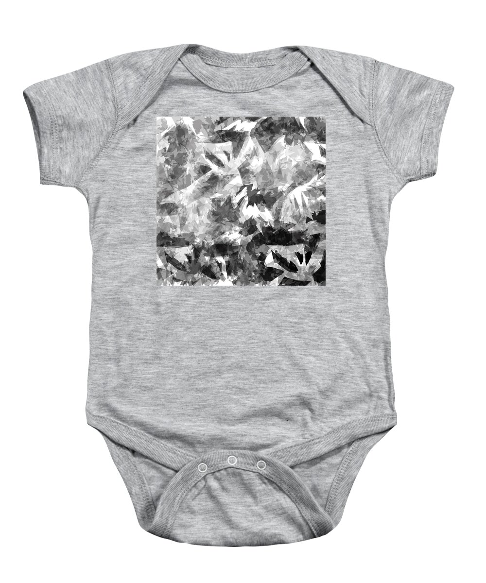 Black Baby Onesie featuring the drawing Black and White by Patricia Piotrak