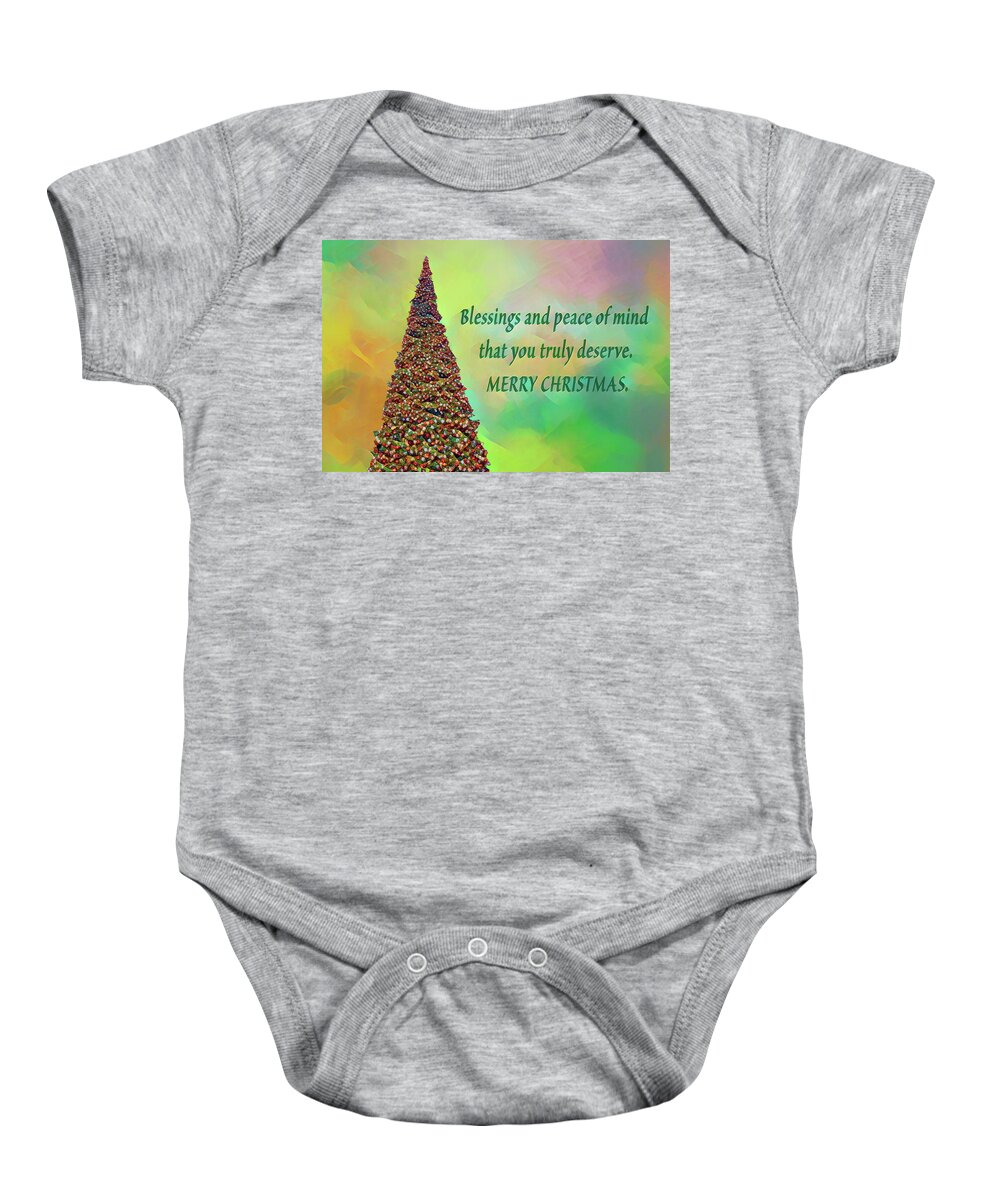Linda Brody Baby Onesie featuring the digital art Blessings and Peace of Mind that You Truly Deserve 4 by Linda Brody