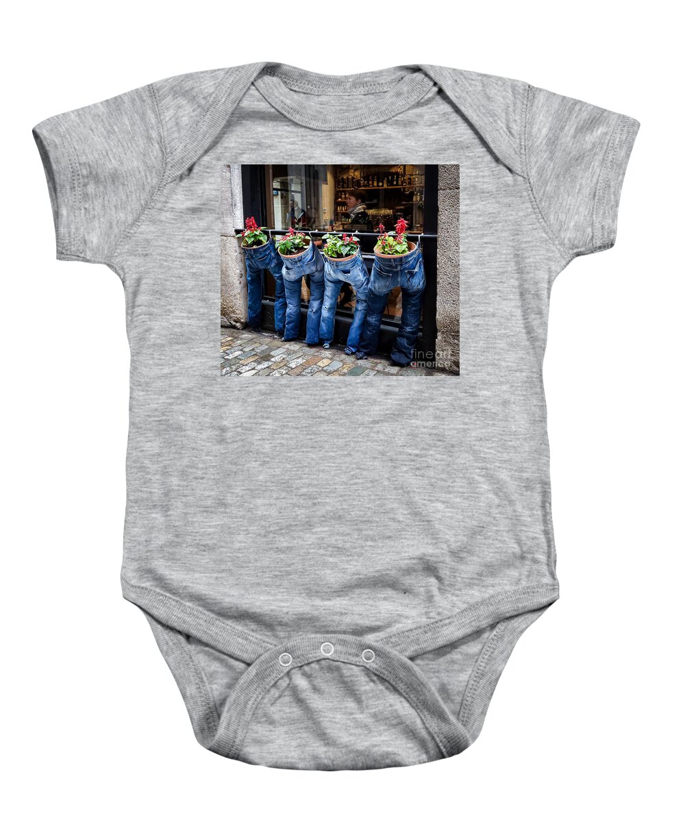 Blue Jeans Baby Onesie featuring the photograph Blue Jeans by Mary Capriole