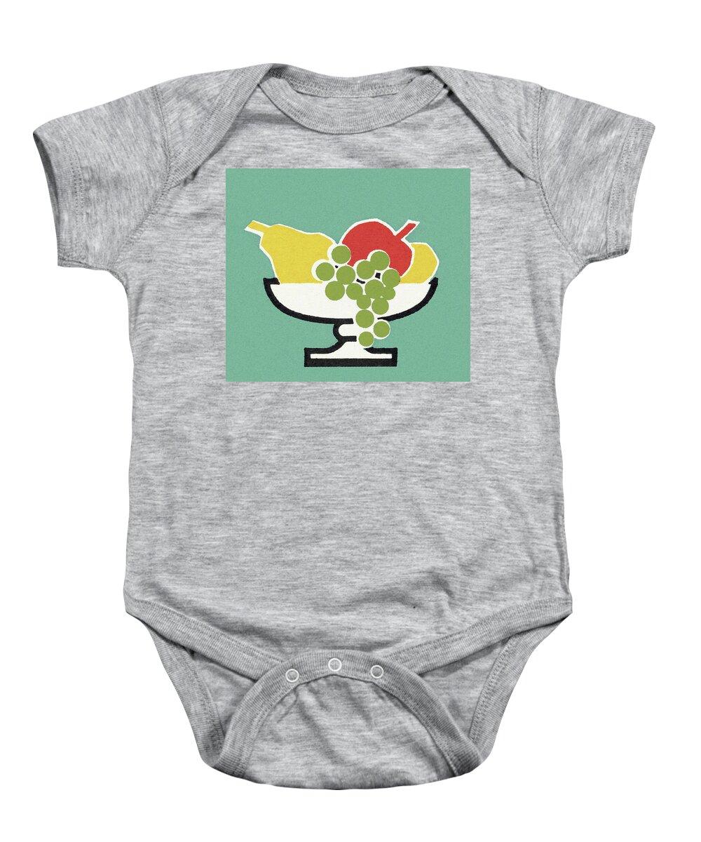 Apple Baby Onesie featuring the drawing Bowl of Fruit by CSA Images