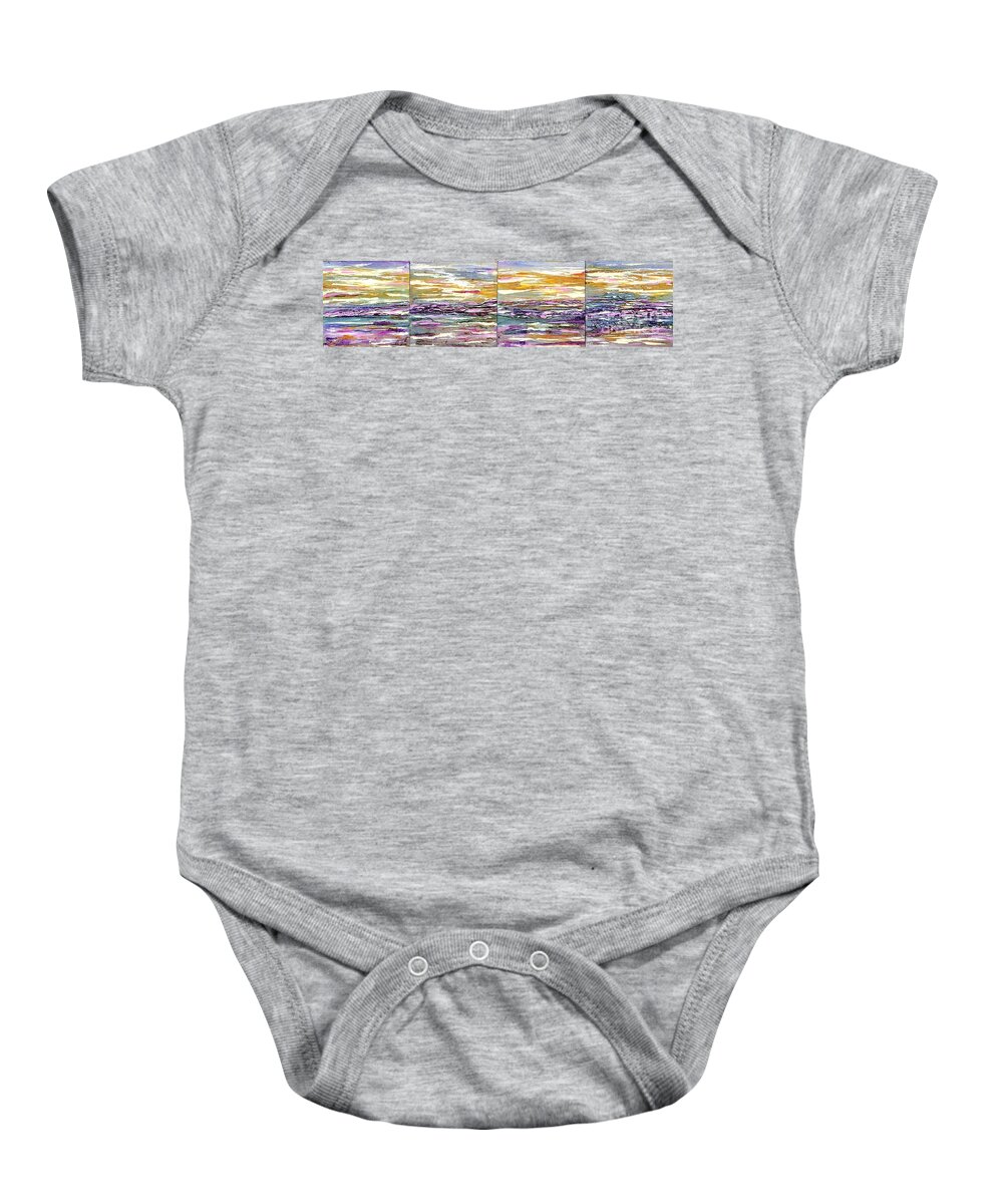 Donoghue Baby Onesie featuring the painting Breaker Rage by Patty Donoghue
