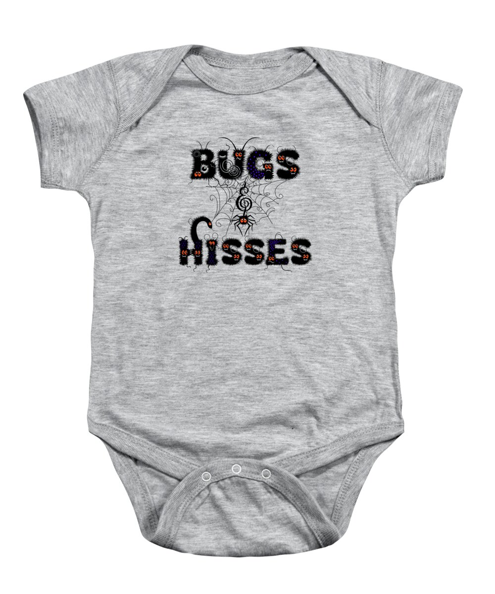 Halloween Baby Onesie featuring the digital art Bugs and Hisses Cute Halloeen by Doreen Erhardt
