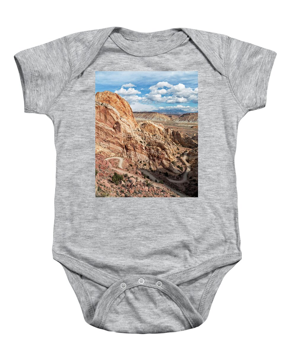 Deserts Baby Onesie featuring the photograph Burr Trail and Beyond by Kathleen Bishop