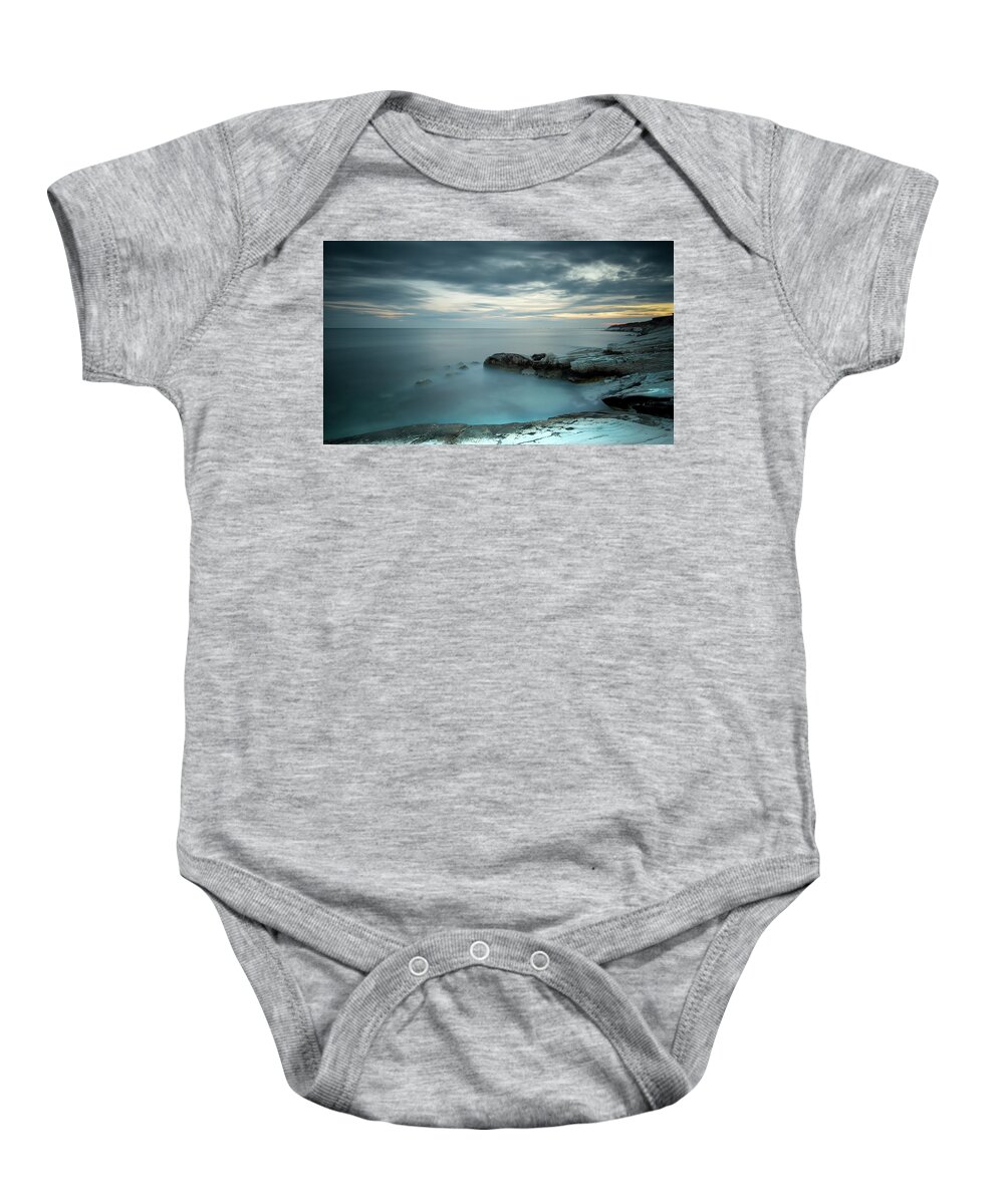 Seashore Baby Onesie featuring the photograph Calmness of the sea by Michalakis Ppalis