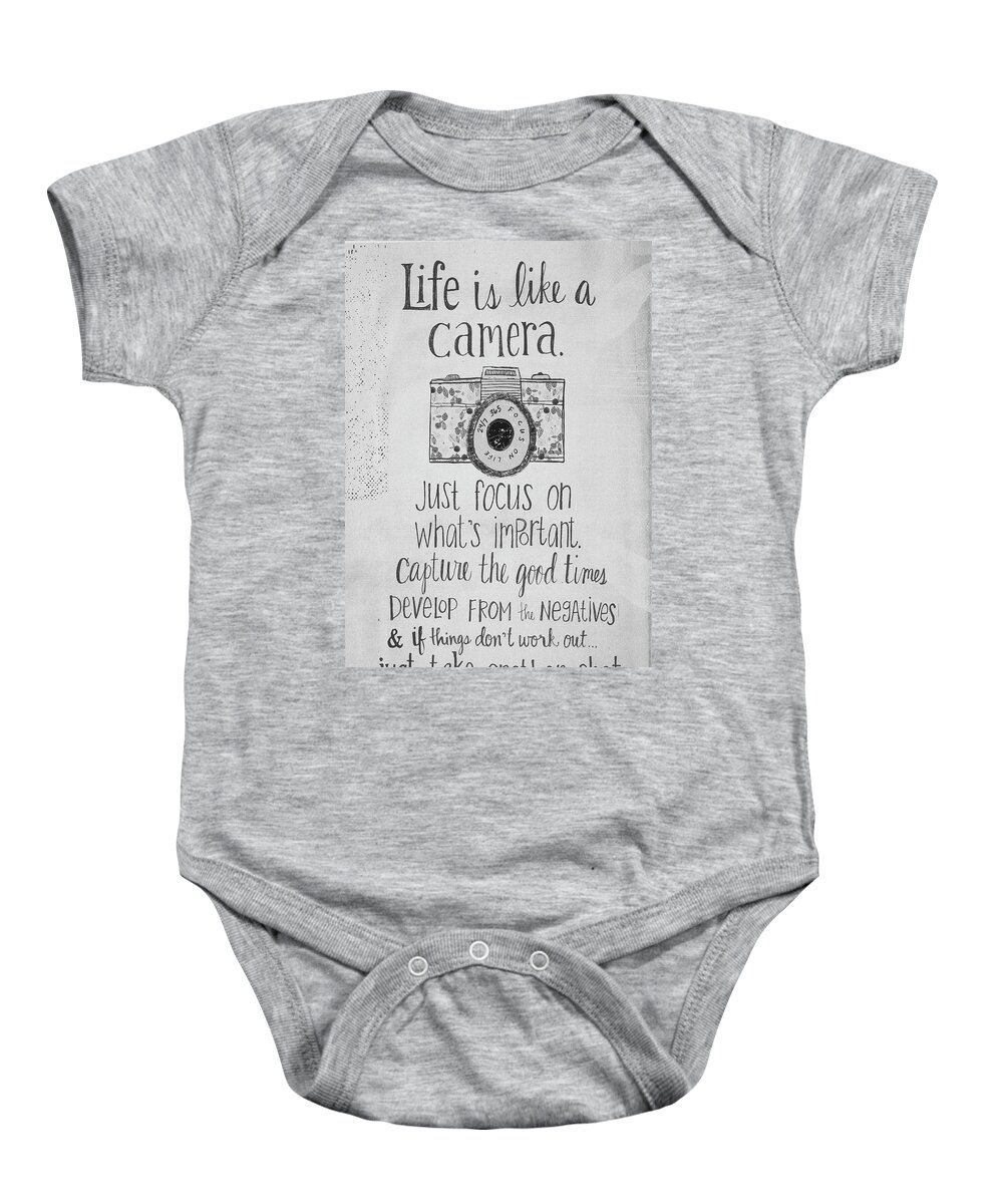 Capture And Develop Baby Onesie featuring the photograph Capture whats important by Nick Mares