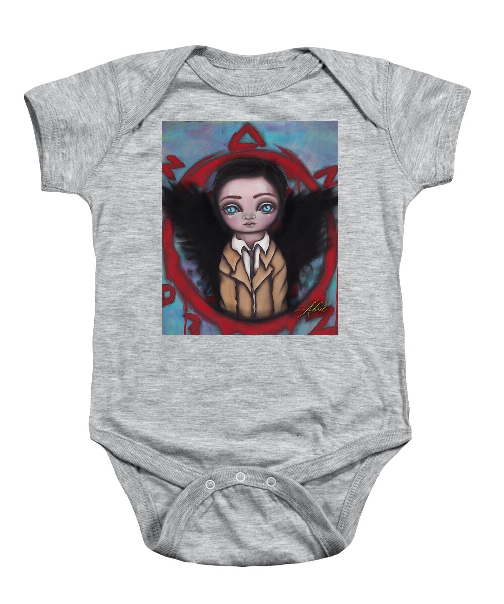 Supernatural Baby Onesie featuring the painting Castiel by Abril Andrade