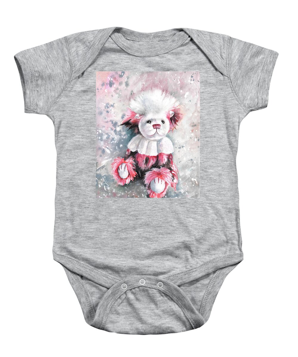 Teddy Baby Onesie featuring the painting Charlie Bear Coconut Ice by Miki De Goodaboom