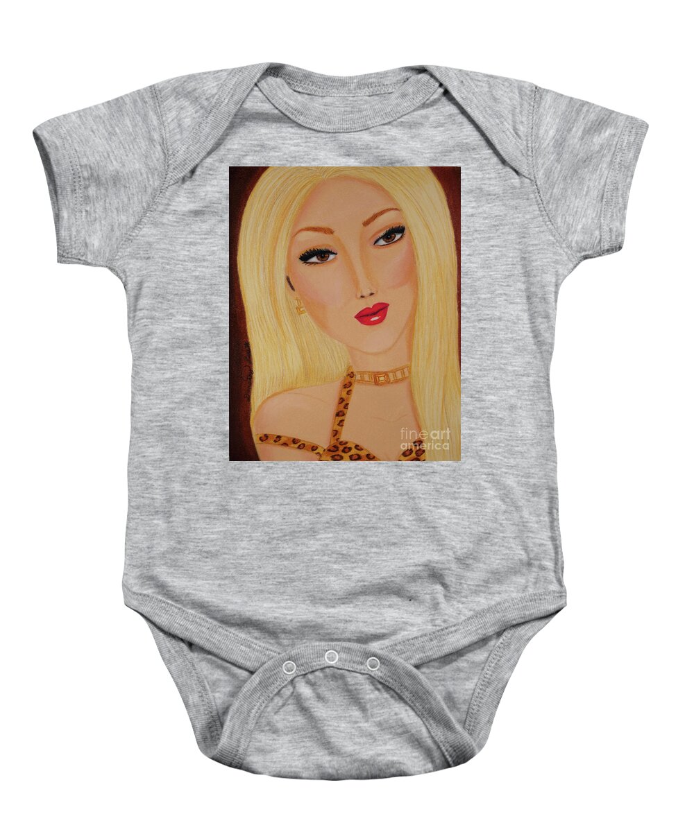 Fashion Baby Onesie featuring the drawing Chelsea Girl by Dorothy Lee