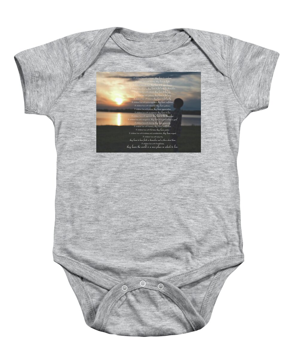 Children Baby Onesie featuring the photograph Children Learn What They Live 3 by Andrea Anderegg