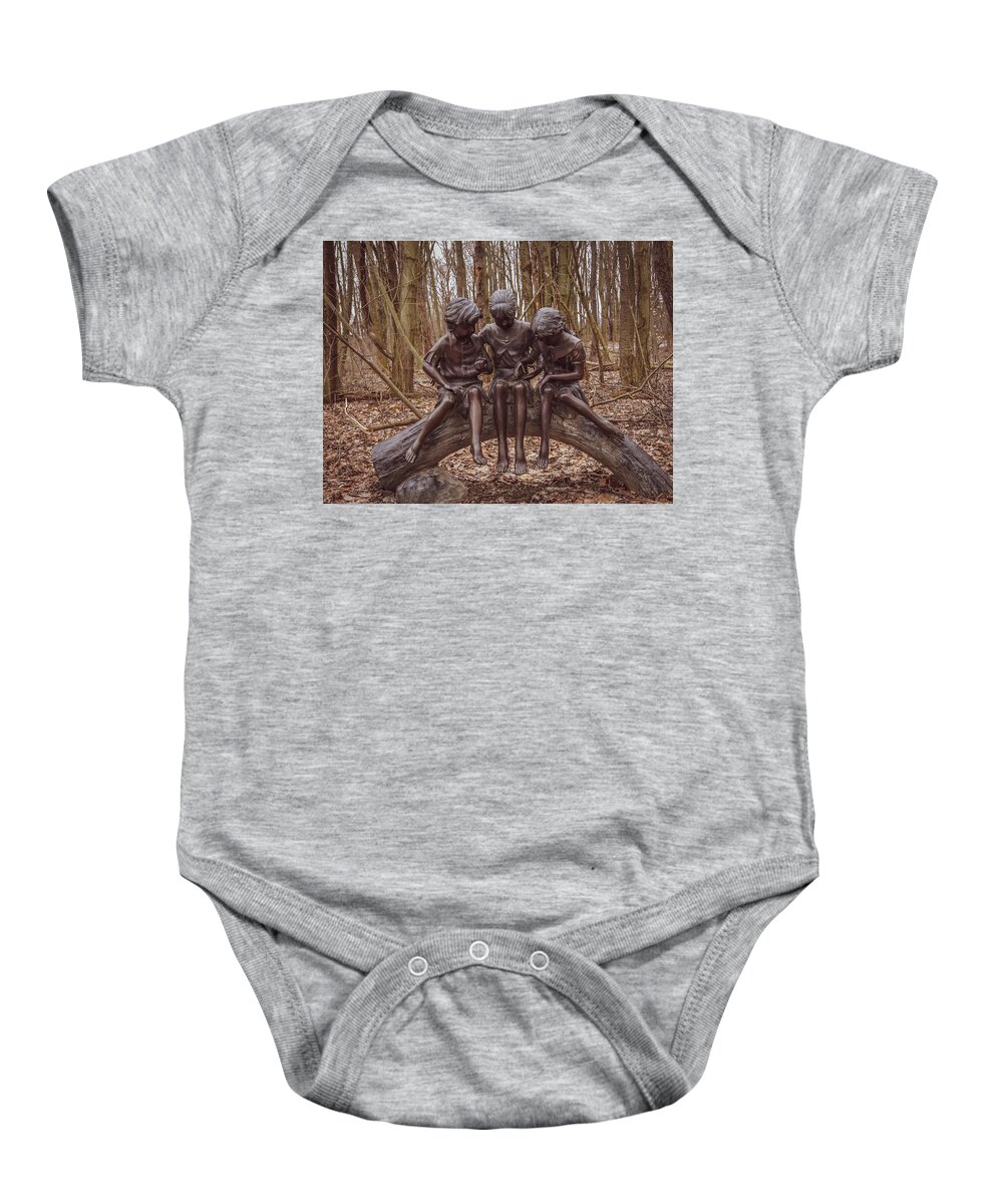 Statue Baby Onesie featuring the photograph Childrens Statue by Michelle Wittensoldner