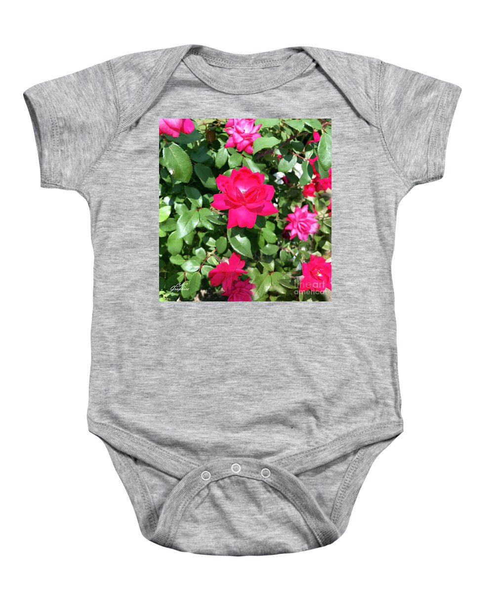 Churchill Downs Baby Onesie featuring the photograph Churchill Downs Roses by CAC Graphics