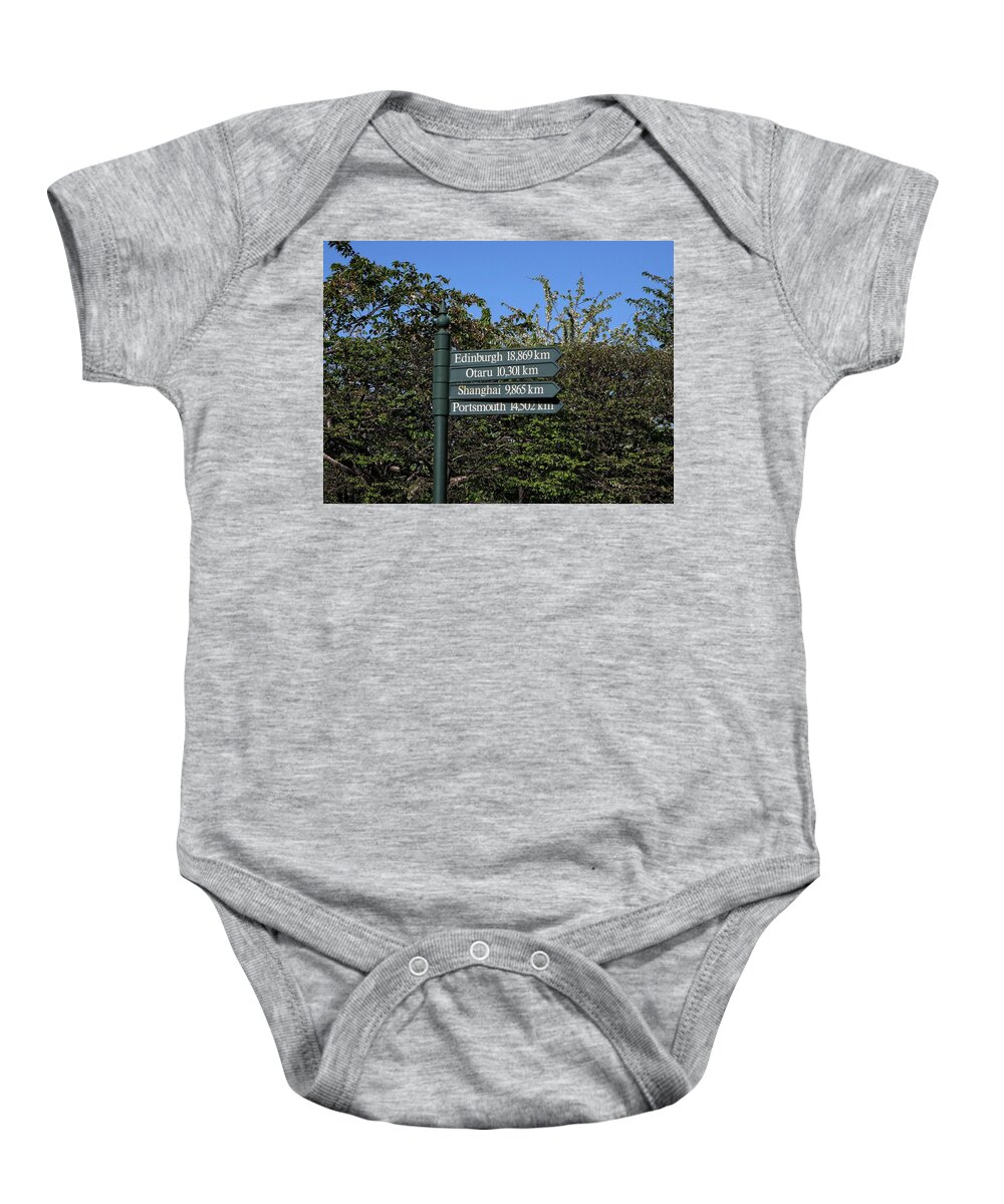 Sign Baby Onesie featuring the photograph City sign by Martin Smith