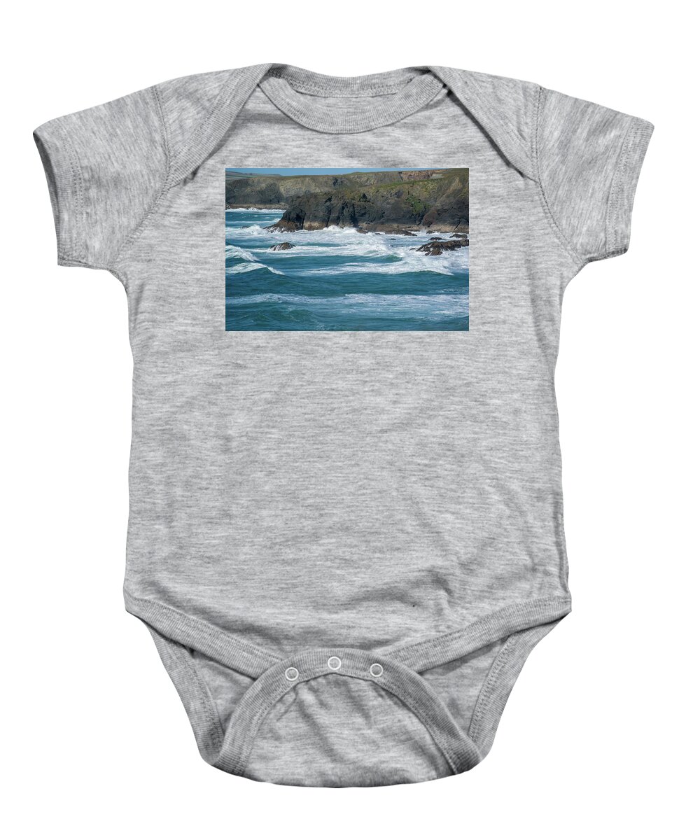 Sea Baby Onesie featuring the photograph Coast at Mawgan Porth by Mark Hunter