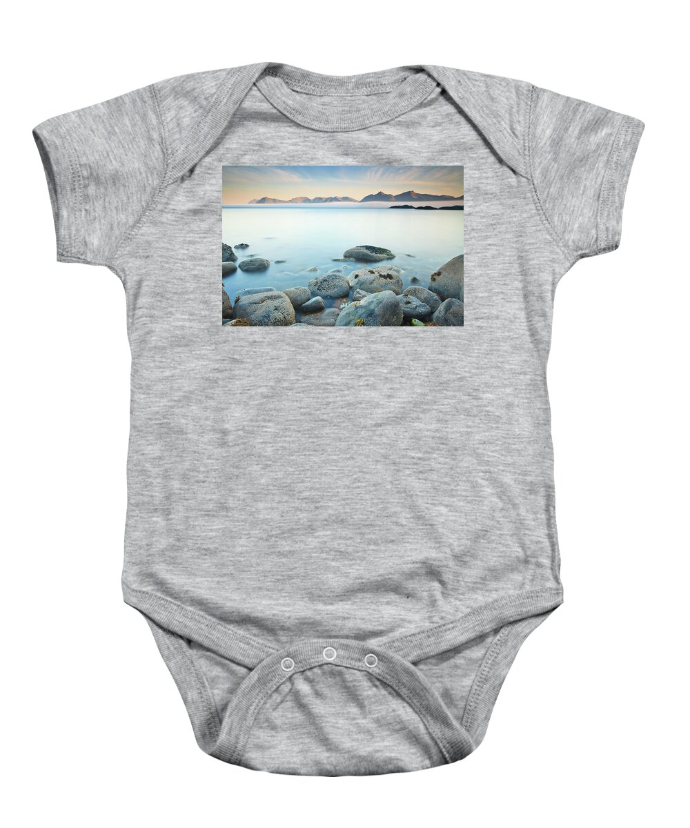 Estock Baby Onesie featuring the digital art Coastal Landscape, Nordland, Norway by Luigi Vaccarella