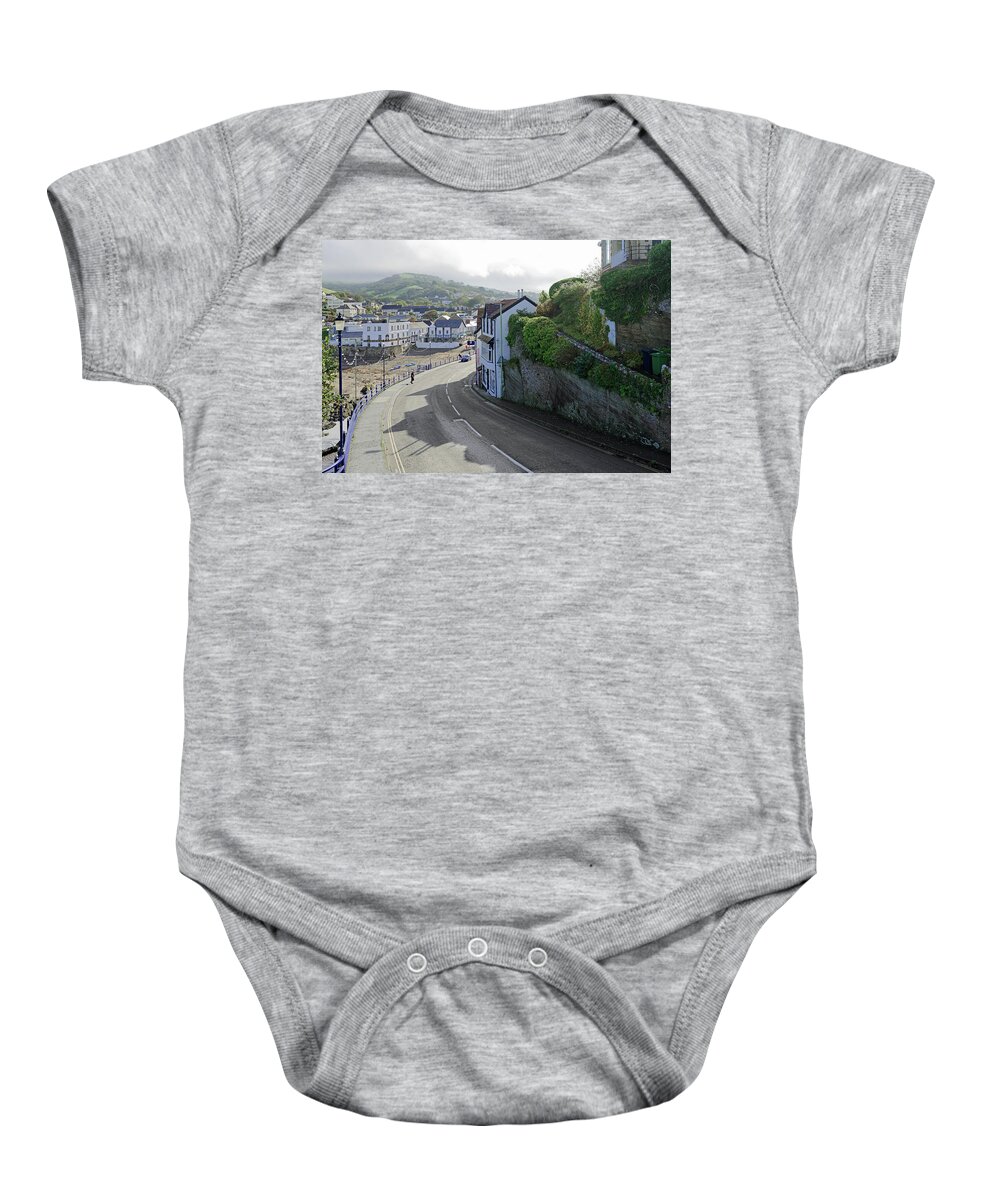 Britain Baby Onesie featuring the photograph Combe Martin - Beach and Village by Rod Johnson