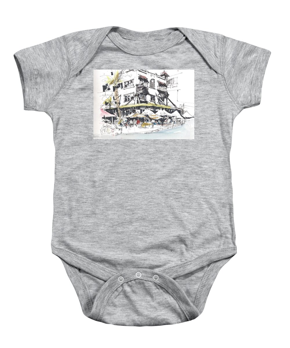  Baby Onesie featuring the painting Cool Bar St Pete by Gaston McKenzie