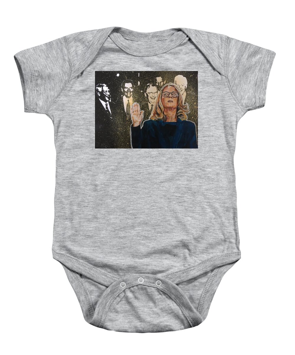 Courage Baby Onesie featuring the painting Courage by Joel Tesch