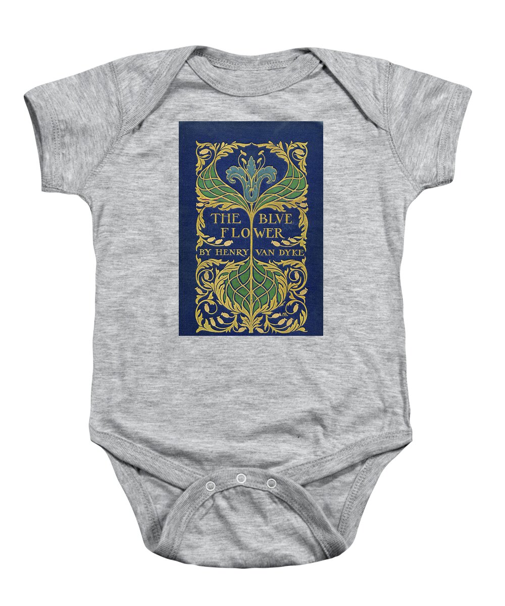 Binding Design Baby Onesie featuring the mixed media Cover design for The Blue Flower by Margaret Armstrong