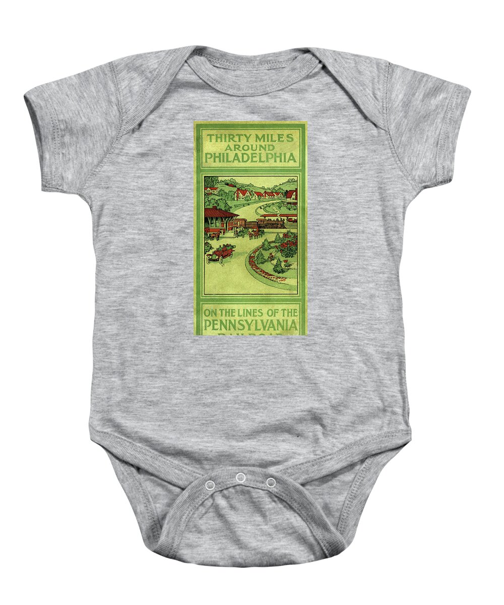 Philadelphia Baby Onesie featuring the mixed media Cover of Thirty Miles Around Philadelphia by Unknown