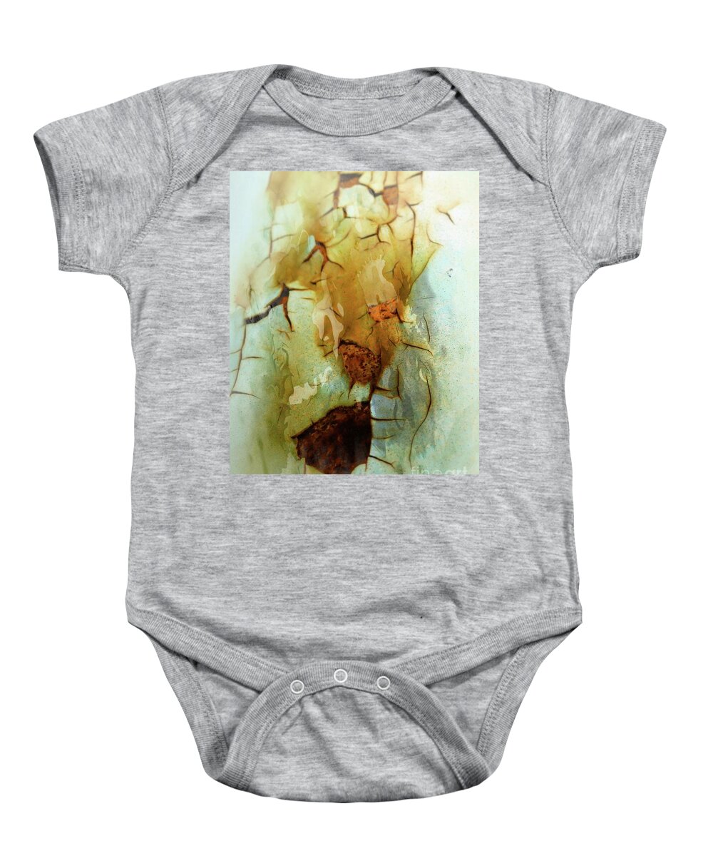 Marcia Lee Jones Baby Onesie featuring the photograph Cracks On The Surface by Marcia Lee Jones