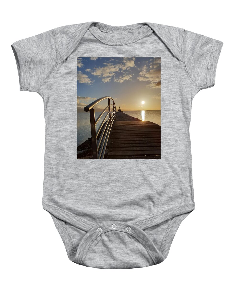 Bridge Baby Onesie featuring the photograph The Bridge Across Forever by Andrea Whitaker