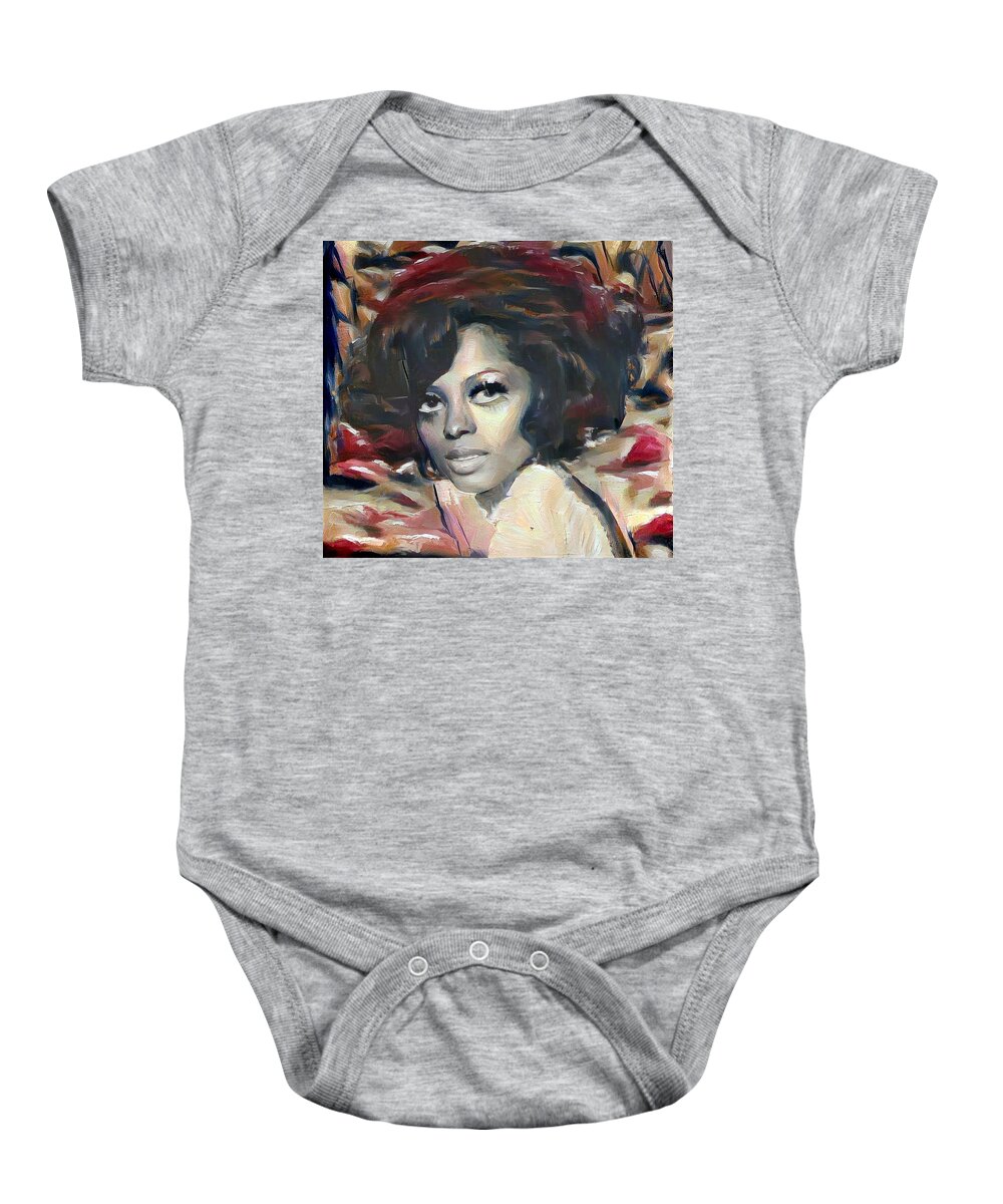 Diana Baby Onesie featuring the digital art Diana Ross by Richard Laeton