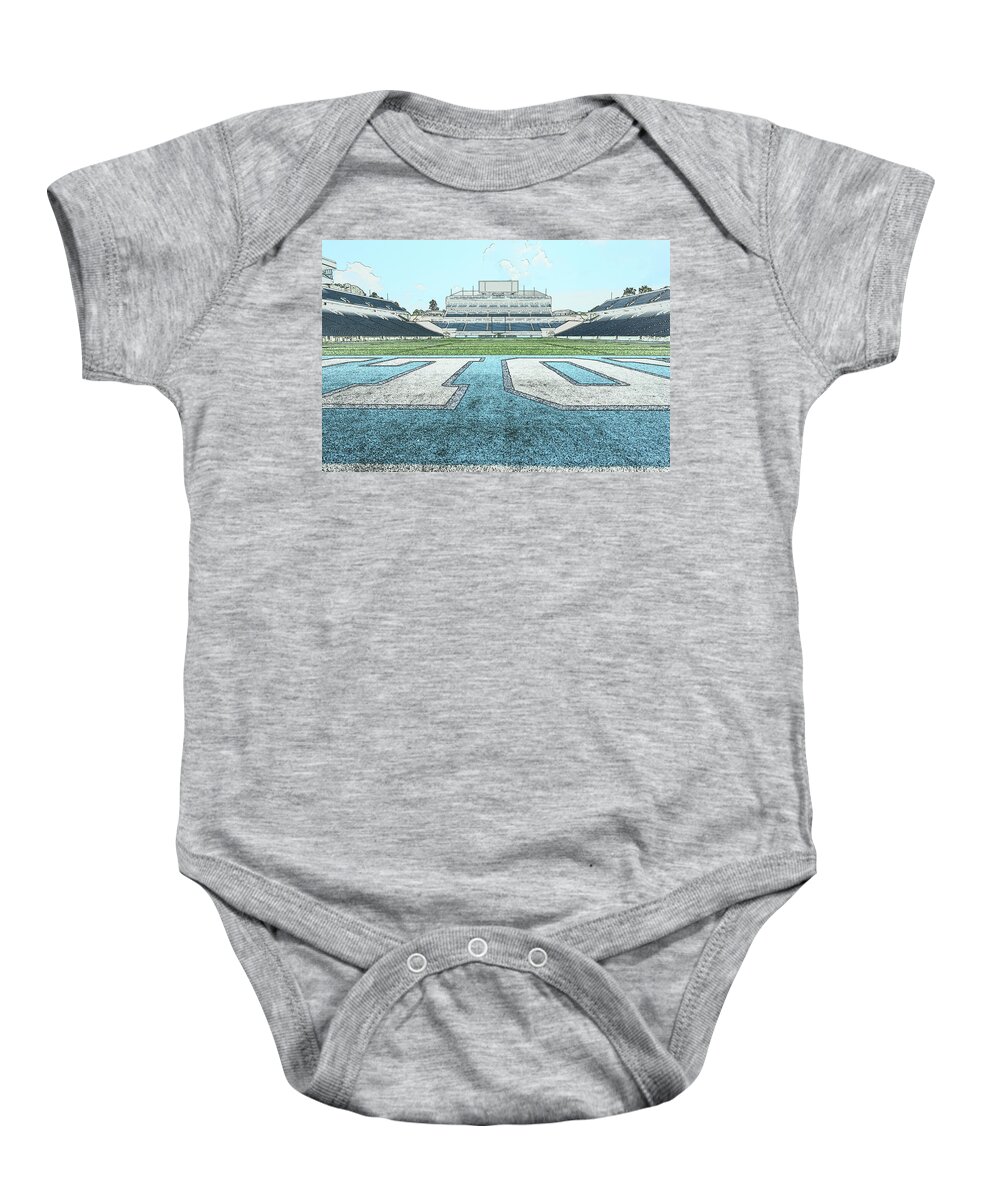 Kenan Baby Onesie featuring the photograph Endzone by Minnie Gallman