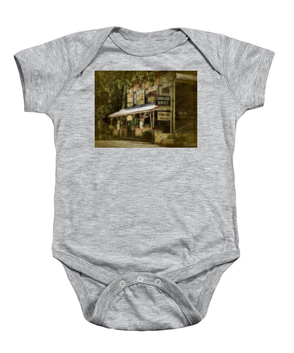 Story Baby Onesie featuring the photograph Every Inn Has A Story by Andrea Platt